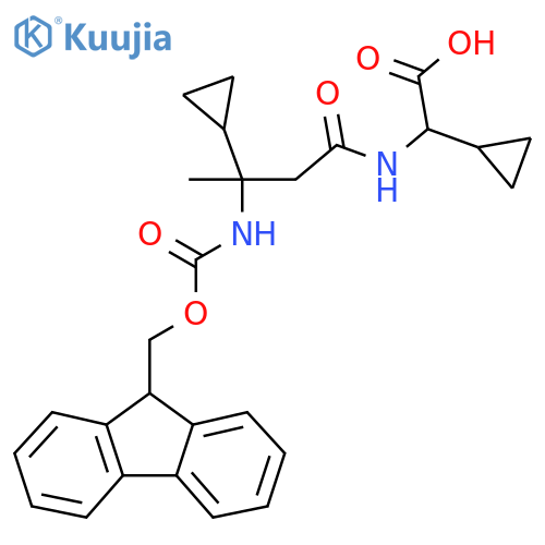 2-cyclopropyl-2-3-cyclopropyl-3-({(9H-fluoren-9-yl)methoxycarbonyl}amino)butanamidoacetic acid structure
