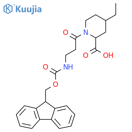 4-ethyl-1-3-({(9H-fluoren-9-yl)methoxycarbonyl}amino)propanoylpiperidine-2-carboxylic acid structure