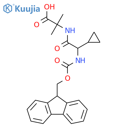 2-2-cyclopropyl-2-({(9H-fluoren-9-yl)methoxycarbonyl}amino)acetamido-2-methylpropanoic acid structure