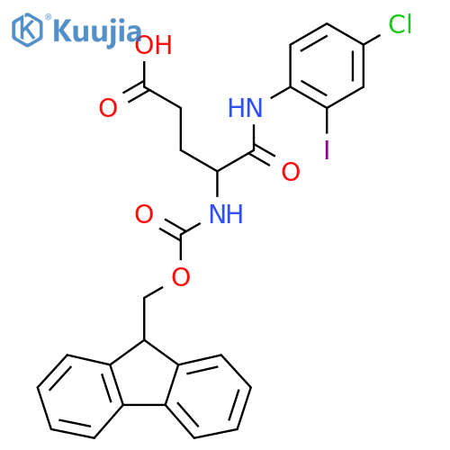 4-(4-chloro-2-iodophenyl)carbamoyl-4-({(9H-fluoren-9-yl)methoxycarbonyl}amino)butanoic acid structure