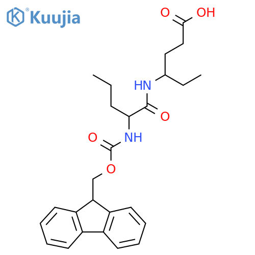 4-2-({(9H-fluoren-9-yl)methoxycarbonyl}amino)pentanamidohexanoic acid structure