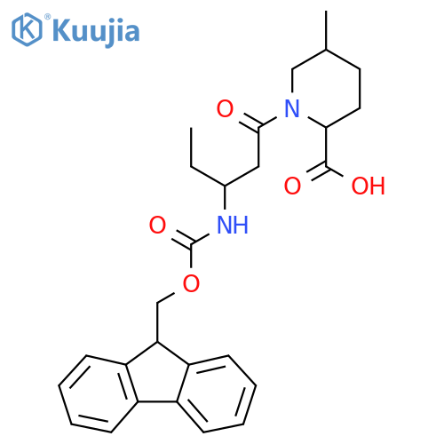 1-3-({(9H-fluoren-9-yl)methoxycarbonyl}amino)pentanoyl-5-methylpiperidine-2-carboxylic acid structure