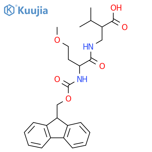 2-{2-({(9H-fluoren-9-yl)methoxycarbonyl}amino)-4-methoxybutanamidomethyl}-3-methylbutanoic acid structure