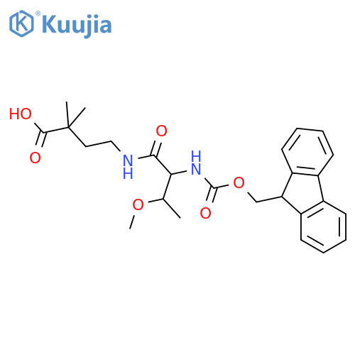 4-2-({(9H-fluoren-9-yl)methoxycarbonyl}amino)-3-methoxybutanamido-2,2-dimethylbutanoic acid structure