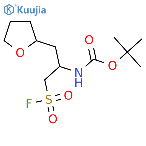 tert-butyl N-1-(fluorosulfonyl)-3-(oxolan-2-yl)propan-2-ylcarbamate structure