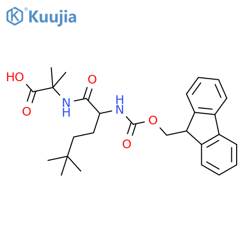2-2-({(9H-fluoren-9-yl)methoxycarbonyl}amino)-5,5-dimethylhexanamido-2-methylpropanoic acid structure