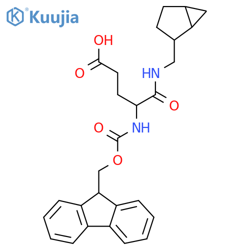 4-({bicyclo3.1.0hexan-2-yl}methyl)carbamoyl-4-({(9H-fluoren-9-yl)methoxycarbonyl}amino)butanoic acid structure