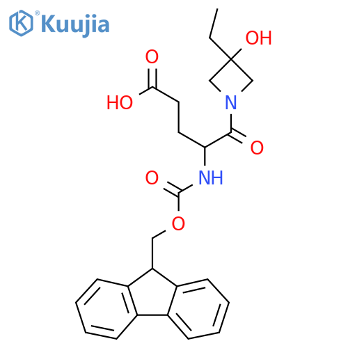 5-(3-ethyl-3-hydroxyazetidin-1-yl)-4-({(9H-fluoren-9-yl)methoxycarbonyl}amino)-5-oxopentanoic acid structure