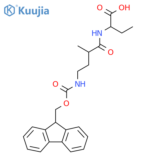 2-4-({(9H-fluoren-9-yl)methoxycarbonyl}amino)-2-methylbutanamidobutanoic acid structure