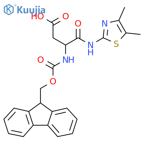 3-(dimethyl-1,3-thiazol-2-yl)carbamoyl-3-({(9H-fluoren-9-yl)methoxycarbonyl}amino)propanoic acid structure