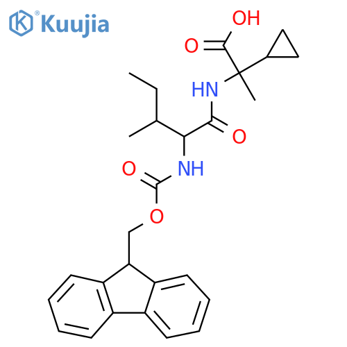 2-cyclopropyl-2-2-({(9H-fluoren-9-yl)methoxycarbonyl}amino)-3-methylpentanamidopropanoic acid structure
