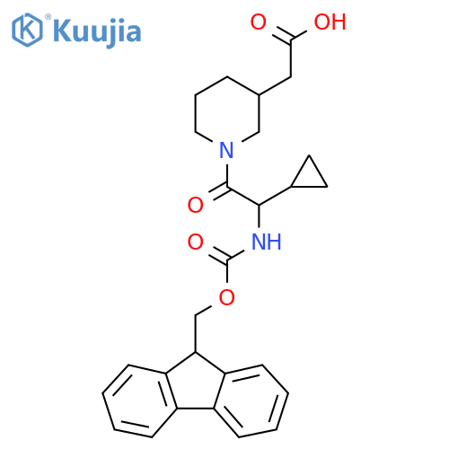 2-{1-2-cyclopropyl-2-({(9H-fluoren-9-yl)methoxycarbonyl}amino)acetylpiperidin-3-yl}acetic acid structure
