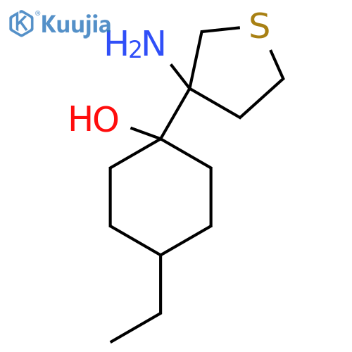 1-(3-aminothiolan-3-yl)-4-ethylcyclohexan-1-ol structure