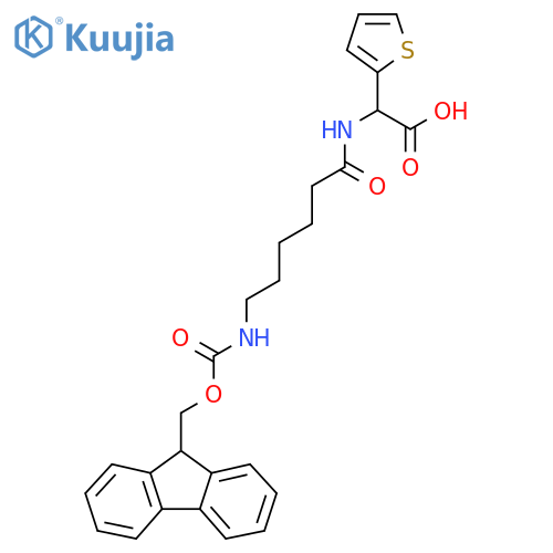 2-6-({(9H-fluoren-9-yl)methoxycarbonyl}amino)hexanamido-2-(thiophen-2-yl)acetic acid structure