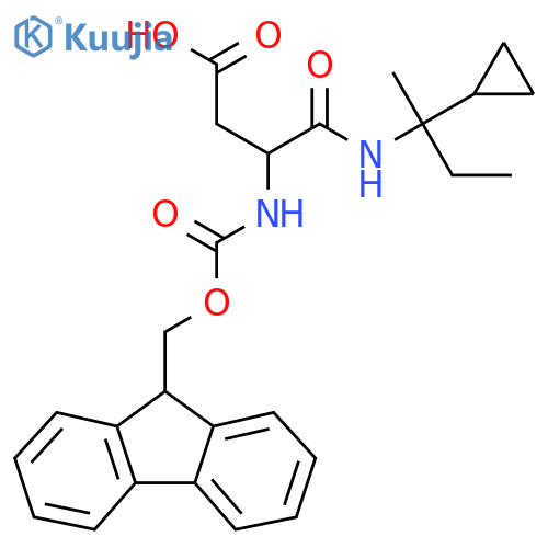 3-(2-cyclopropylbutan-2-yl)carbamoyl-3-({(9H-fluoren-9-yl)methoxycarbonyl}amino)propanoic acid structure