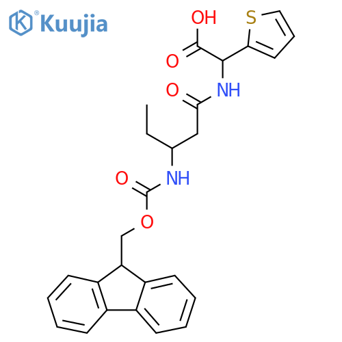 2-3-({(9H-fluoren-9-yl)methoxycarbonyl}amino)pentanamido-2-(thiophen-2-yl)acetic acid structure