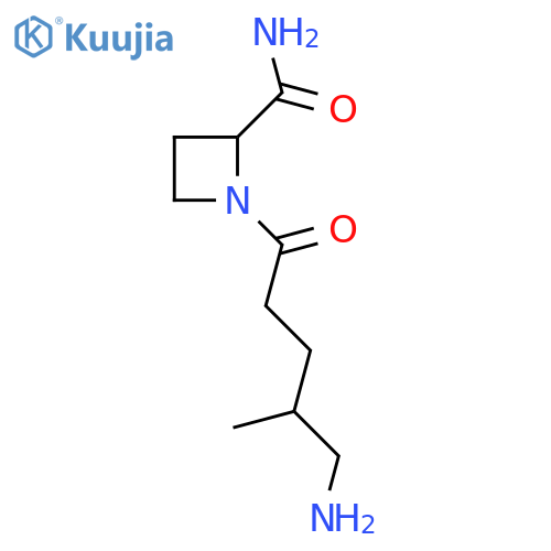 1-(5-amino-4-methylpentanoyl)azetidine-2-carboxamide structure