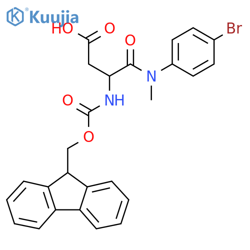 3-(4-bromophenyl)(methyl)carbamoyl-3-({(9H-fluoren-9-yl)methoxycarbonyl}amino)propanoic acid structure