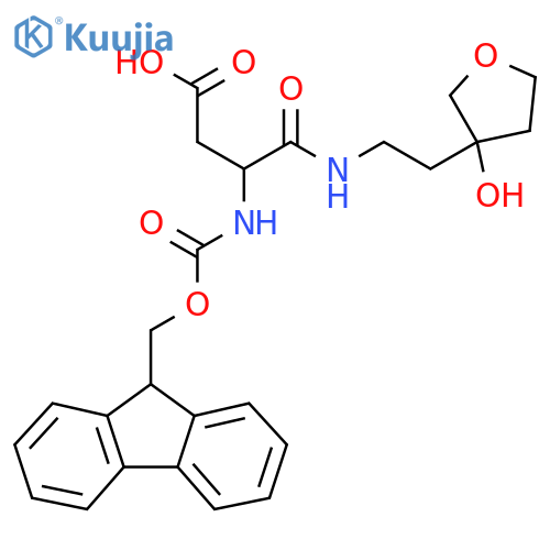 3-({(9H-fluoren-9-yl)methoxycarbonyl}amino)-3-{2-(3-hydroxyoxolan-3-yl)ethylcarbamoyl}propanoic acid structure