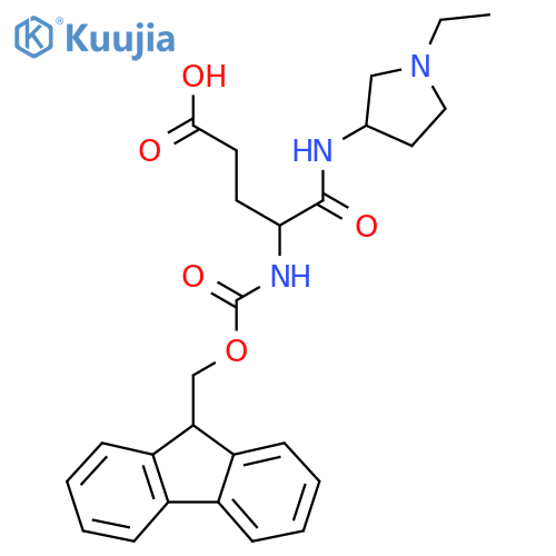 4-(1-ethylpyrrolidin-3-yl)carbamoyl-4-({(9H-fluoren-9-yl)methoxycarbonyl}amino)butanoic acid structure