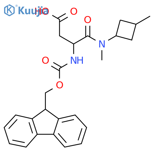 3-({(9H-fluoren-9-yl)methoxycarbonyl}amino)-3-methyl(3-methylcyclobutyl)carbamoylpropanoic acid structure