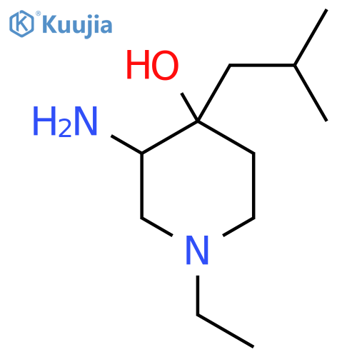 3-amino-1-ethyl-4-(2-methylpropyl)piperidin-4-ol structure