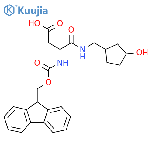 3-({(9H-fluoren-9-yl)methoxycarbonyl}amino)-3-{(3-hydroxycyclopentyl)methylcarbamoyl}propanoic acid structure