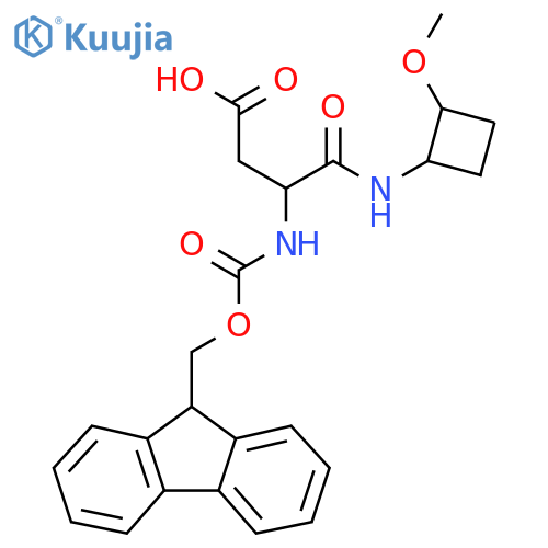 3-({(9H-fluoren-9-yl)methoxycarbonyl}amino)-3-(2-methoxycyclobutyl)carbamoylpropanoic acid structure
