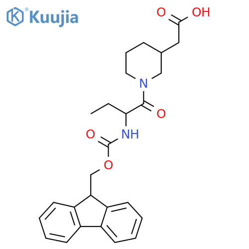 2-{1-2-({(9H-fluoren-9-yl)methoxycarbonyl}amino)butanoylpiperidin-3-yl}acetic acid structure