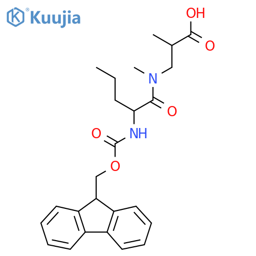 3-2-({(9H-fluoren-9-yl)methoxycarbonyl}amino)-N-methylpentanamido-2-methylpropanoic acid structure