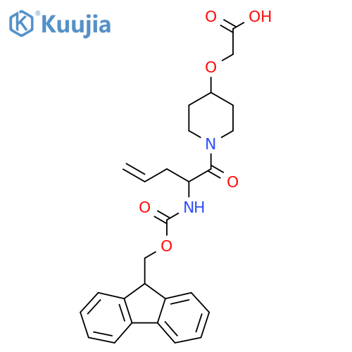 2-({1-2-({(9H-fluoren-9-yl)methoxycarbonyl}amino)pent-4-enoylpiperidin-4-yl}oxy)acetic acid structure