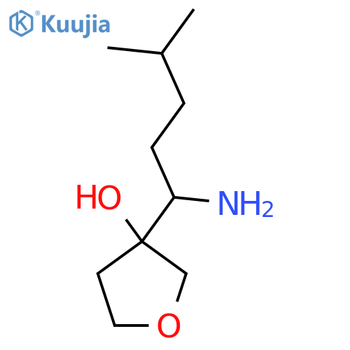 3-(1-Amino-4-methylpentyl)oxolan-3-ol structure