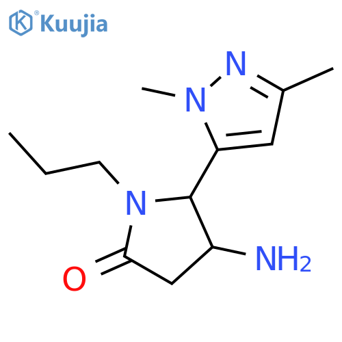 4-amino-5-(1,3-dimethyl-1H-pyrazol-5-yl)-1-propylpyrrolidin-2-one structure
