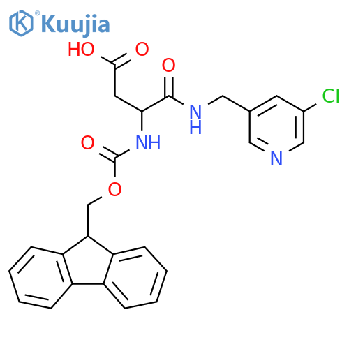 3-{(5-chloropyridin-3-yl)methylcarbamoyl}-3-({(9H-fluoren-9-yl)methoxycarbonyl}amino)propanoic acid structure