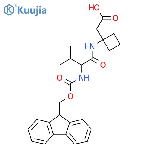 2-{1-2-({(9H-fluoren-9-yl)methoxycarbonyl}amino)-3-methylbutanamidocyclobutyl}acetic acid structure