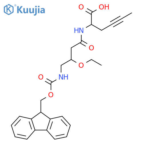2-3-ethoxy-4-({(9H-fluoren-9-yl)methoxycarbonyl}amino)butanamidohex-4-ynoic acid structure