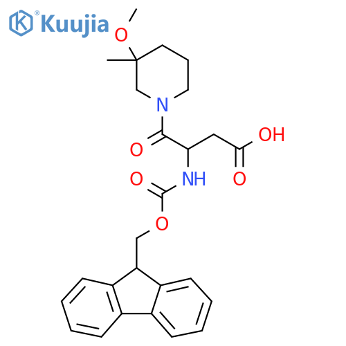 3-({(9H-fluoren-9-yl)methoxycarbonyl}amino)-4-(3-methoxy-3-methylpiperidin-1-yl)-4-oxobutanoic acid structure
