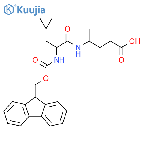 4-3-cyclopropyl-2-({(9H-fluoren-9-yl)methoxycarbonyl}amino)propanamidopentanoic acid structure