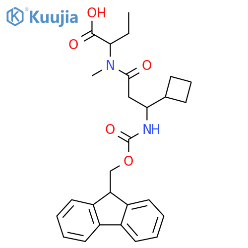 2-3-cyclobutyl-3-({(9H-fluoren-9-yl)methoxycarbonyl}amino)-N-methylpropanamidobutanoic acid structure