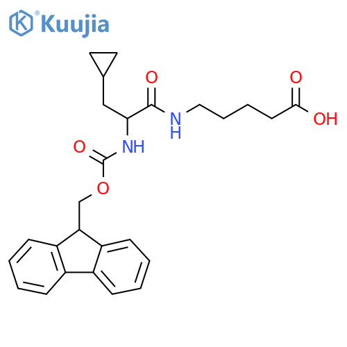 5-3-cyclopropyl-2-({(9H-fluoren-9-yl)methoxycarbonyl}amino)propanamidopentanoic acid structure