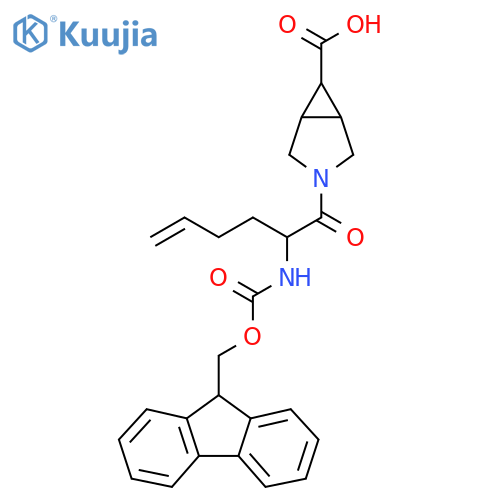 3-2-({(9H-fluoren-9-yl)methoxycarbonyl}amino)hex-5-enoyl-3-azabicyclo3.1.0hexane-6-carboxylic acid structure