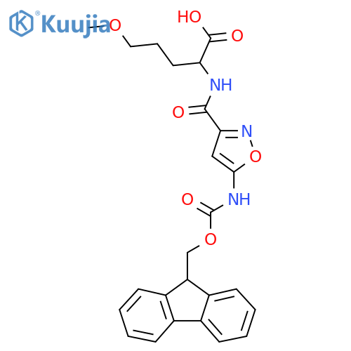2-{5-({(9H-fluoren-9-yl)methoxycarbonyl}amino)-1,2-oxazol-3-ylformamido}-5-methoxypentanoic acid structure