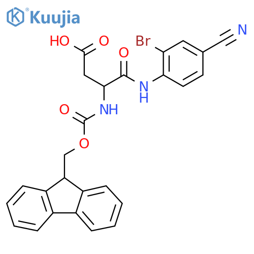 3-(2-bromo-4-cyanophenyl)carbamoyl-3-({(9H-fluoren-9-yl)methoxycarbonyl}amino)propanoic acid structure