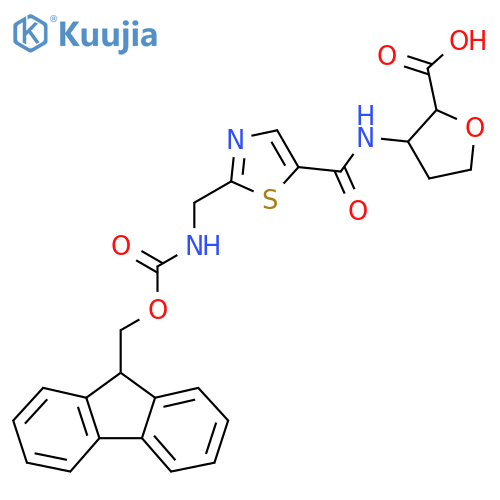3-{2-({(9H-fluoren-9-yl)methoxycarbonyl}amino)methyl-1,3-thiazole-5-amido}oxolane-2-carboxylic acid structure