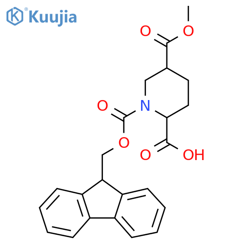 1-{(9H-fluoren-9-yl)methoxycarbonyl}-5-(methoxycarbonyl)piperidine-2-carboxylic acid structure