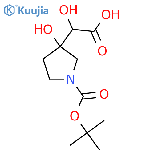 2-{1-(tert-butoxy)carbonyl-3-hydroxypyrrolidin-3-yl}-2-hydroxyacetic acid structure