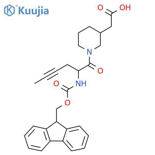 2-{1-2-({(9H-fluoren-9-yl)methoxycarbonyl}amino)hex-4-ynoylpiperidin-3-yl}acetic acid structure