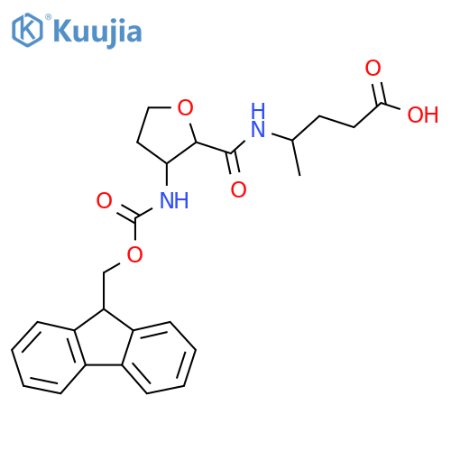4-{3-({(9H-fluoren-9-yl)methoxycarbonyl}amino)oxolan-2-ylformamido}pentanoic acid structure