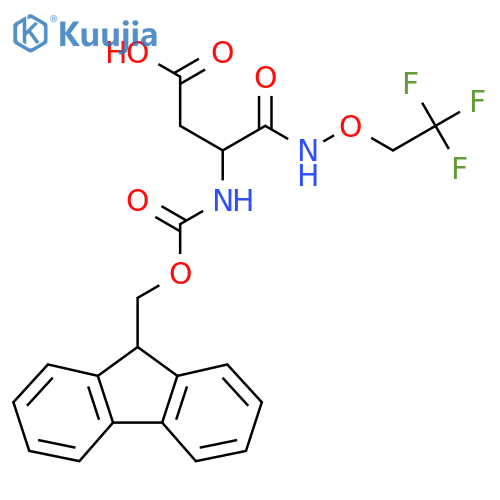 3-({(9H-fluoren-9-yl)methoxycarbonyl}amino)-3-(2,2,2-trifluoroethoxy)carbamoylpropanoic acid structure