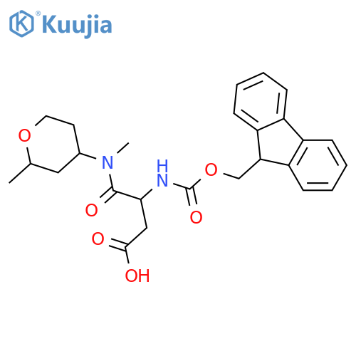 3-({(9H-fluoren-9-yl)methoxycarbonyl}amino)-3-methyl(2-methyloxan-4-yl)carbamoylpropanoic acid structure